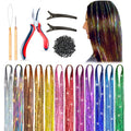 Andou | 14 colors | 3500 strands | heat resistant hair tinsel kit for girls, women