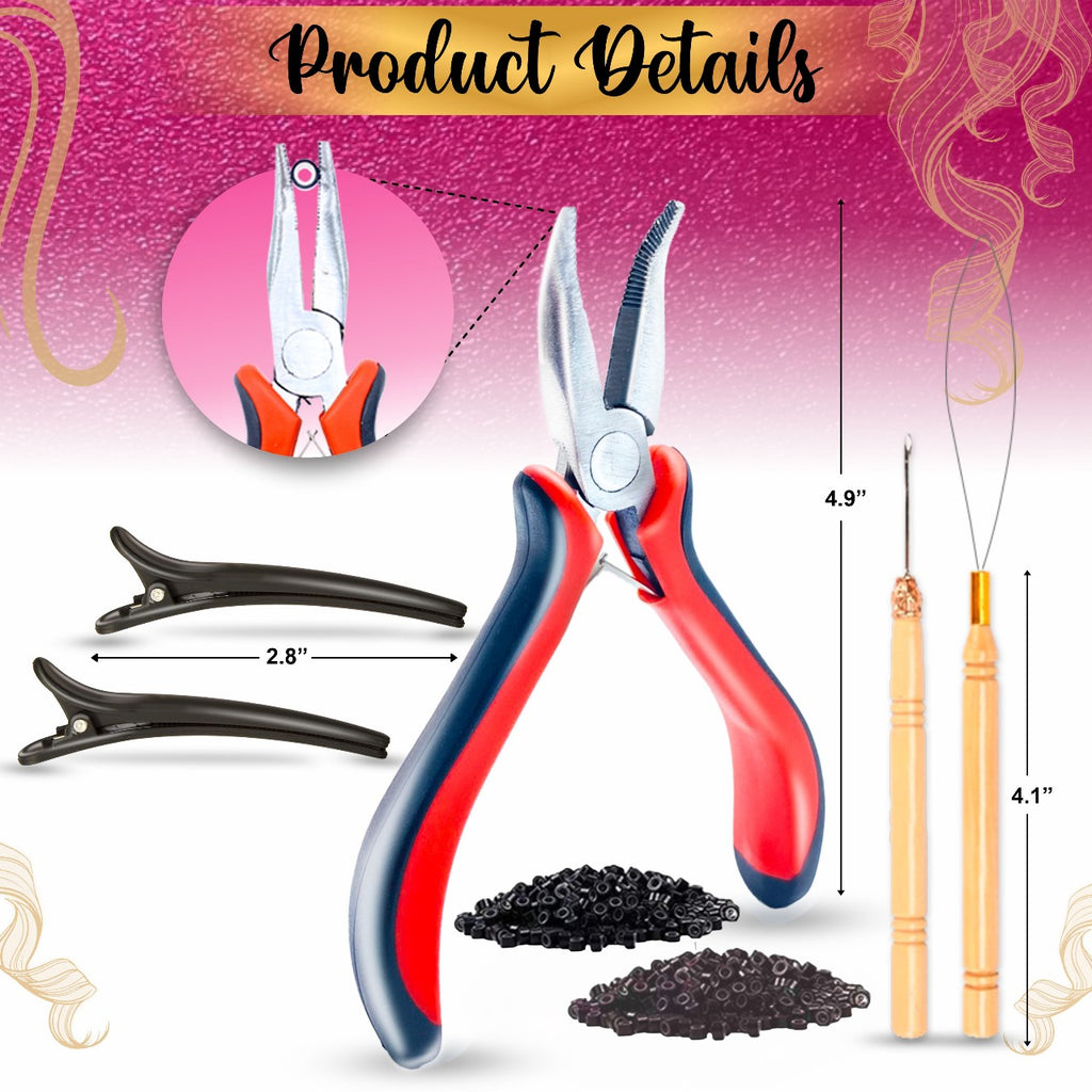Andou | 14 colors | 3500 strands | heat resistant hair tinsel kit for girls, women